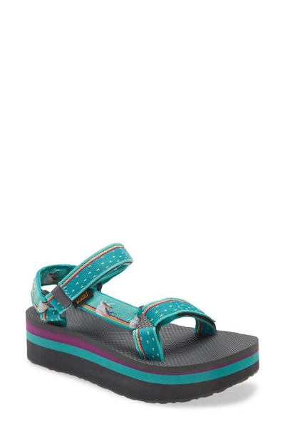 Teva Flatform Universal Chunky Sandals In Unicorn Blue-blues