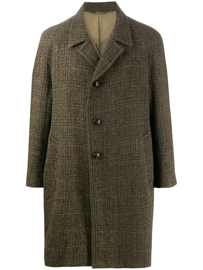 Pre-owned A.n.g.e.l.o. Vintage Cult 1980s Plaid Knee-length Coat In Green