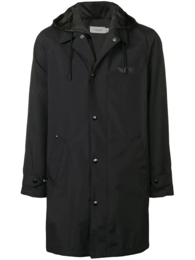 Coach Rexy And Carriage Coat With Hood In Black - Size 48 In Color<lsn_delimiter>black