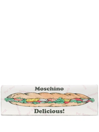 Moschino Sandwich Logo-print Clutch Bag In Multi