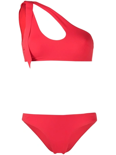 Zimmermann Empire Teardrop Bikini In Red