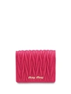 Miu Miu Matelassé Wallet In Pink