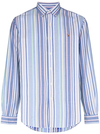 Polo Ralph Lauren Men's Big & Tall Classic-fit Striped Oxford Shirt In Blue
