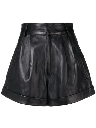 Manokhi High-waist Leather Shorts In Black