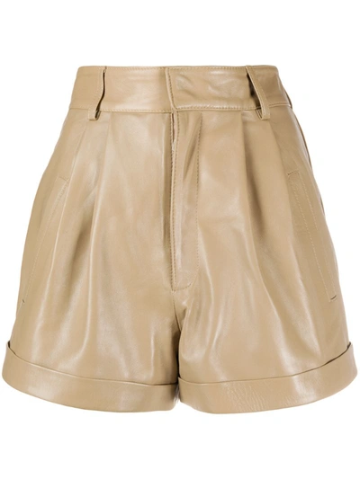 Manokhi Pleated Waist Shorts In Neutrals