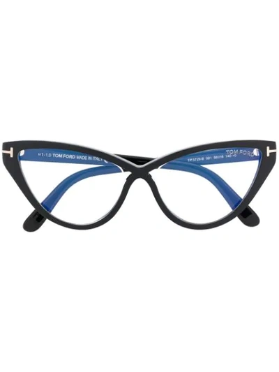 Tom Ford Ft5729b Cat-eye Frame Glasses In Black