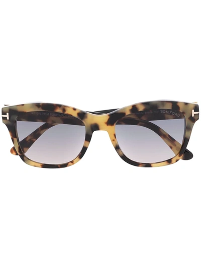 Tom Ford Lauren Tortoiseshell-effect Square Sunglasses In Brown