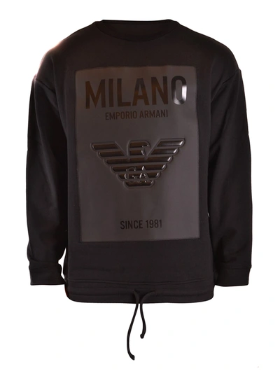 Emporio Armani Logo Patch Sweatshirt In Black