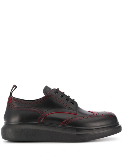 Alexander Mcqueen Hybrid Brogue-sneakers In Black,red