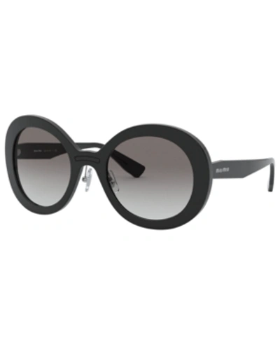 Miu Miu Mu 04vs Black Female Sunglasses In Grey Gradient