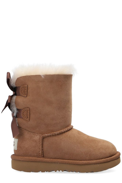 Ugg Girls' Bailey Bow Ii Shearling Boots- Toddler, Little Kid, Big Kid In Brown