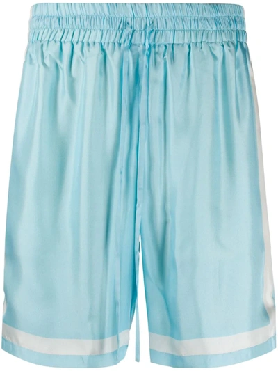 Casablanca Contrasting-trim Drawstring Shorts In Blue