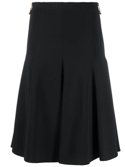 Versace Flared A-line Midi Skirt In Black