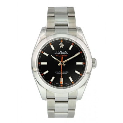 Rolex Milgauss Black Dial Domed Bezel Steel Mens Watch 116400 Box Card In Not Applicable