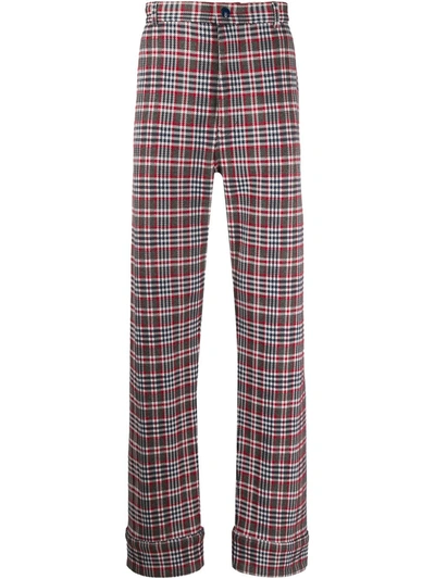 Marni Check Techno Jersey Pants In Brown