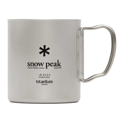 Snow Peak Silver Tone Ti-double 300 ml Mug In Titanium