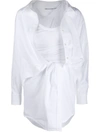 Alexander Wang Asymmetric Cotton-poplin Shirt Dress In White