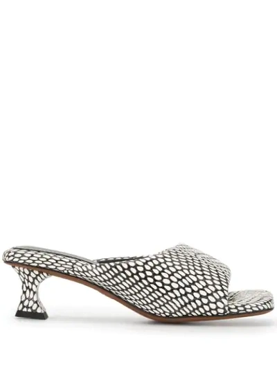 Proenza Schouler Snakeskin Effect Mules In White