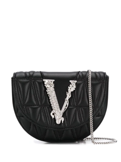 Versace Virtus Quilted Belt Bag In Black
