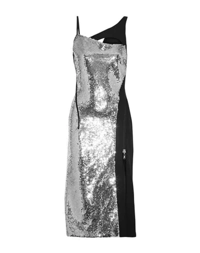 Mugler Woman Midi Dress Silver Size 4 Polyamide, Polyester, Viscose