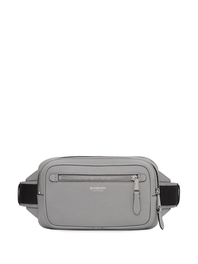 Burberry Grained Leather Belt Bag In Grey