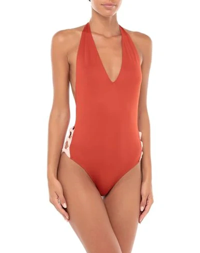 Albertine One-piece Swimsuits In Rust