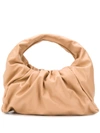 Bottega Veneta The Shoulder Pouch Bag In Almond & Gold