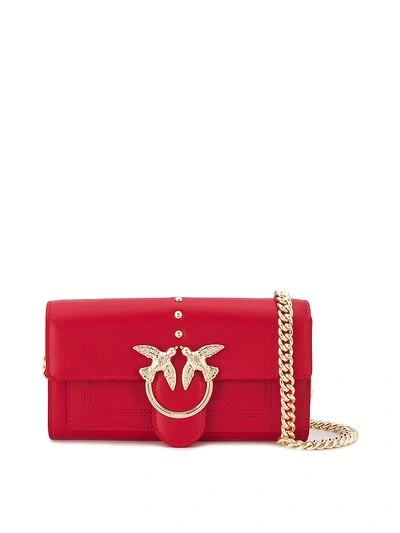 Pinko Houston Wallet With Chain Strap In Red