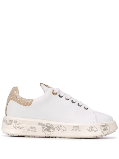 Premiata Belle Rhinestone-embellished Trainers In White