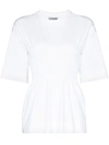 Ganni Shirred Cotton Tunic In White