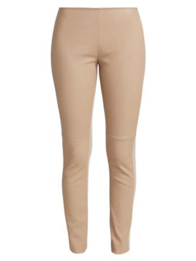 Akris Punto Women's Fancy Leather Pants In Sand