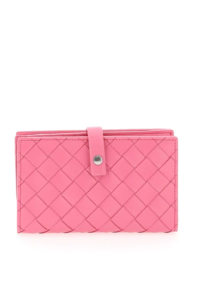 Bottega Veneta Bi-fold Intrecciato 15 Wallet In Pink,fuchsia