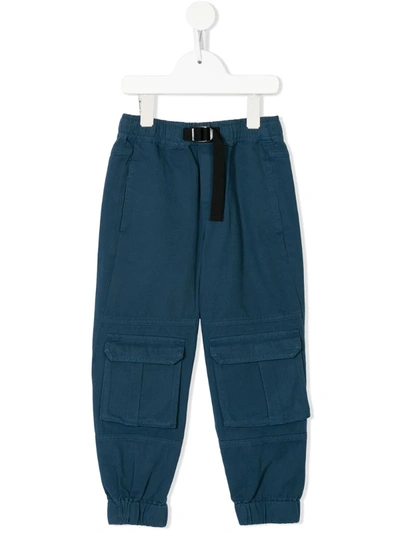 Stella Mccartney Kids' Belted Cargo Trousers In Blue