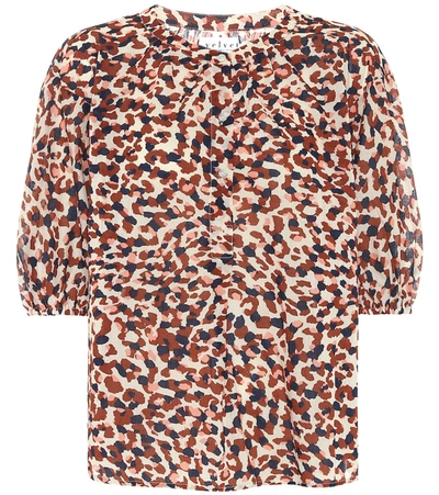 Velvet Albee Printed Cotton Blouse In Brown