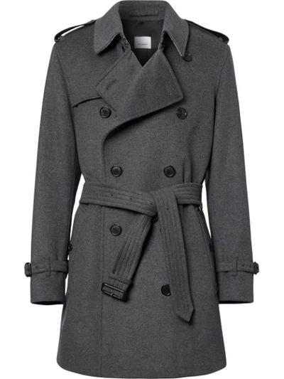 Burberry The Short Chelsea Trench Coat In Grey