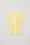 Cos Oversized T-shirt With Patch Pocket In Yellow