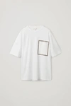 Cos Oversized T-shirt With Patch Pocket In White