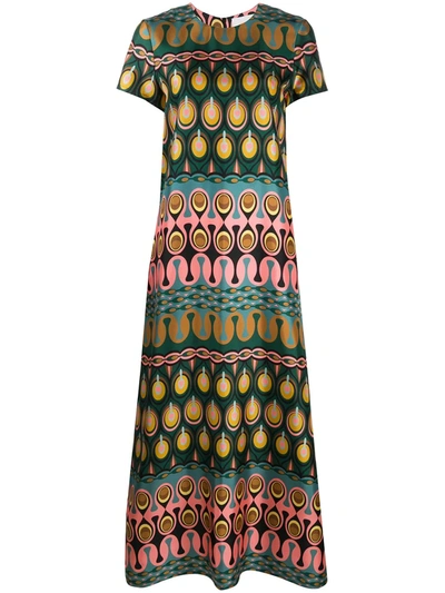 La Doublej Swing Geometric Print Dress In Rio Verde