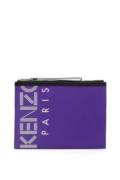 Kenzo Logo Pouch In Purple,black,white