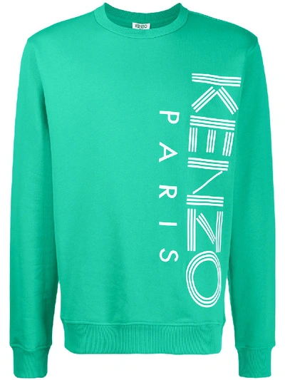 Kenzo Logo Print Sweatshirt In Green