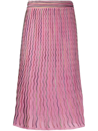 M Missoni Rainbow Trim Skirt In Pink