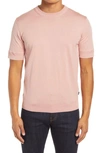 Hugo Boss Imatteo Short Sleeve Sweater In Light Pink