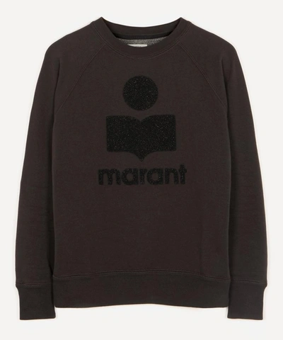 Isabel Marant Étoile Milly Ecru Logo-appliquéd Jersey Sweatshirt In Faded Black