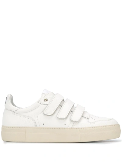 Ami Alexandre Mattiussi Touch-strap Low-top Platform Sneakers In White