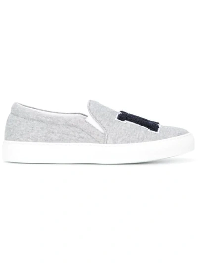 Joshua Sanders Ny Cotton Slip-on Platform Trainers In Grey