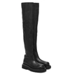 Bottega Veneta Women's The Tire Over The Knee Leather Boots In Black