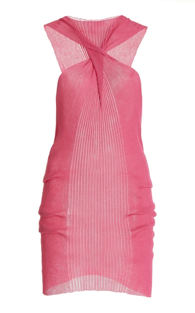 Bottega Veneta Women's Twisted Ribbed Cotton-blend Tank Top In Pink
