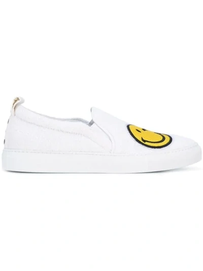 Joshua Sanders Smiley Terry-towelling Slip-on Trainers In White