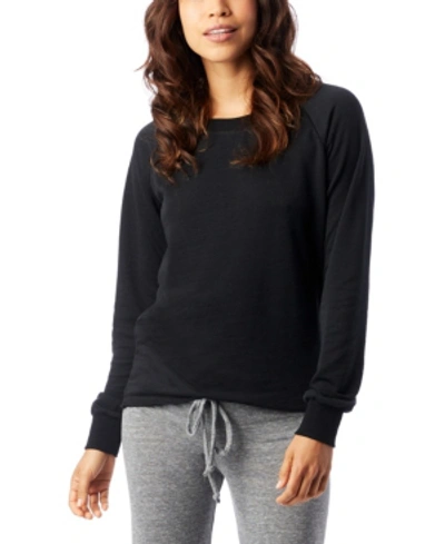 Alternative Apparel Lazy Day Burnout French Terry Women's Pullover Sweatshirt In Black