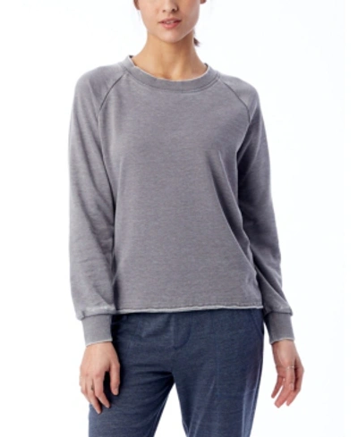 Alternative Apparel Lazy Day Burnout French Terry Women's Pullover Sweatshirt In Gray